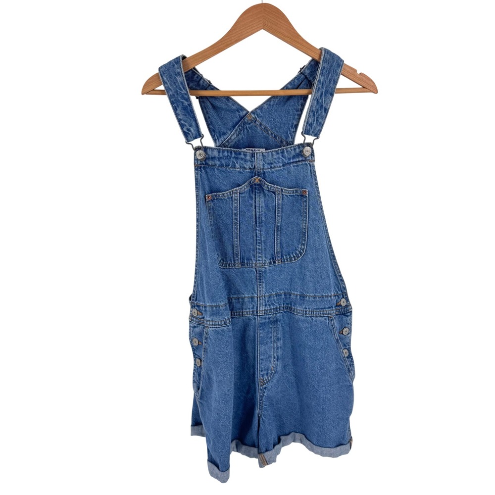 Old Navy Denim Shortalls Blue Large Casual Summer 90s Style Retro Utility